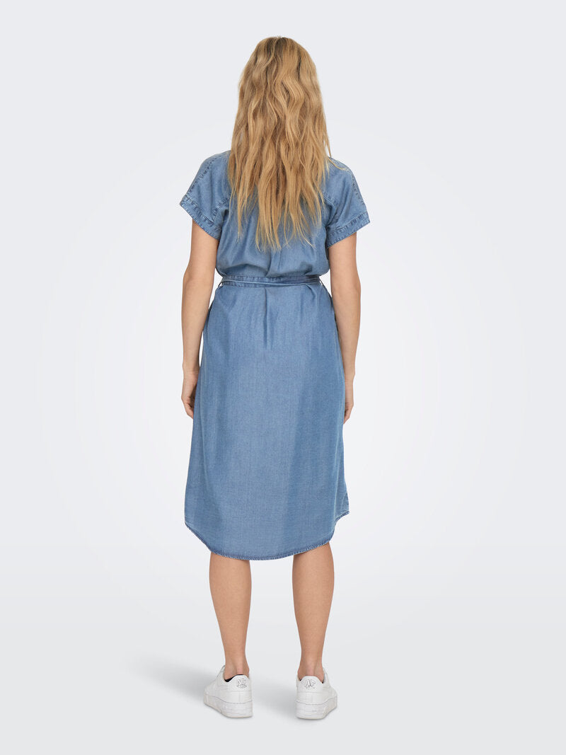 Pema Hannover Skjortklänning Dam Medium Blue Denim | Smilebutiken - ONLY