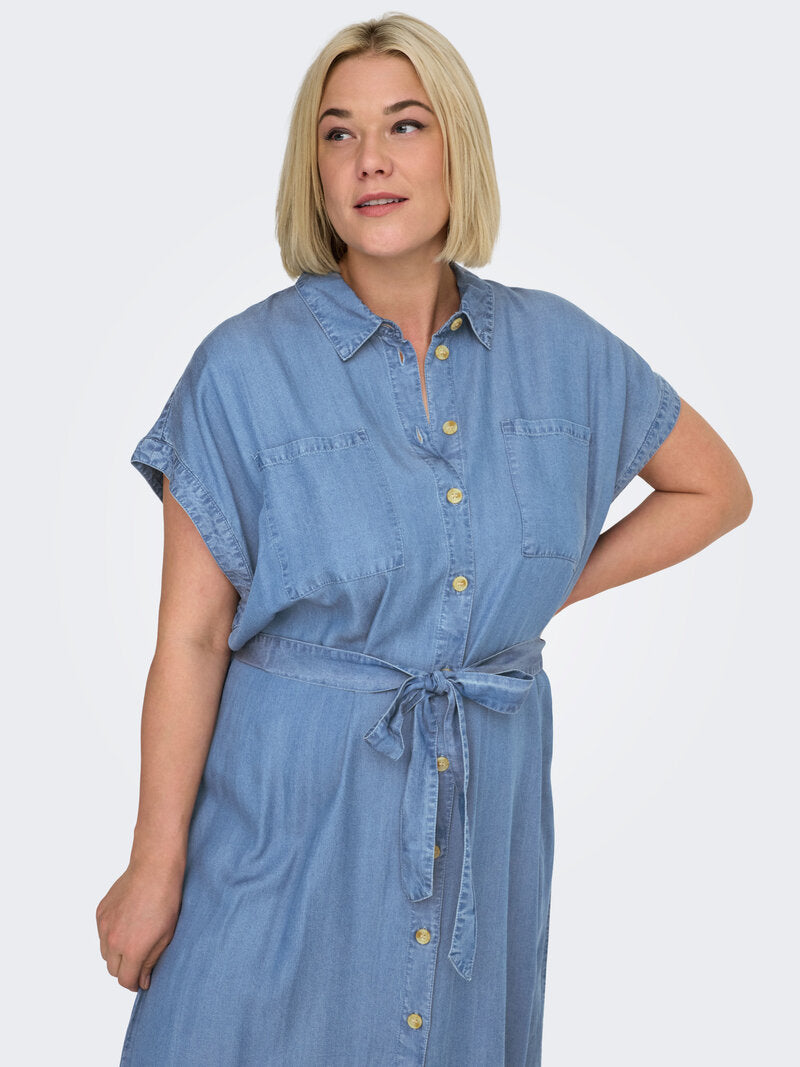 Pema Hannover Skjortklänning Dam Medium Blue Denim | Smilebutiken - ONLY