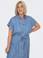 Pema Hannover Skjortklänning Dam Medium Blue Denim | Smilebutiken - ONLY