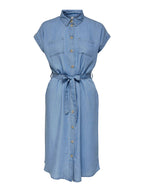 Pema Hannover Skjortklänning Dam Medium Blue Denim | Smilebutiken - ONLY