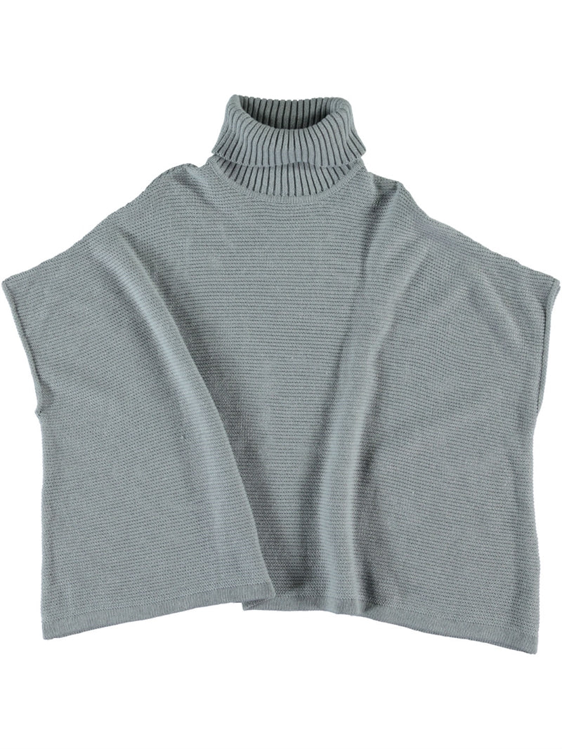 Pia Knit Kids' Poncho Grey Mélange Name it