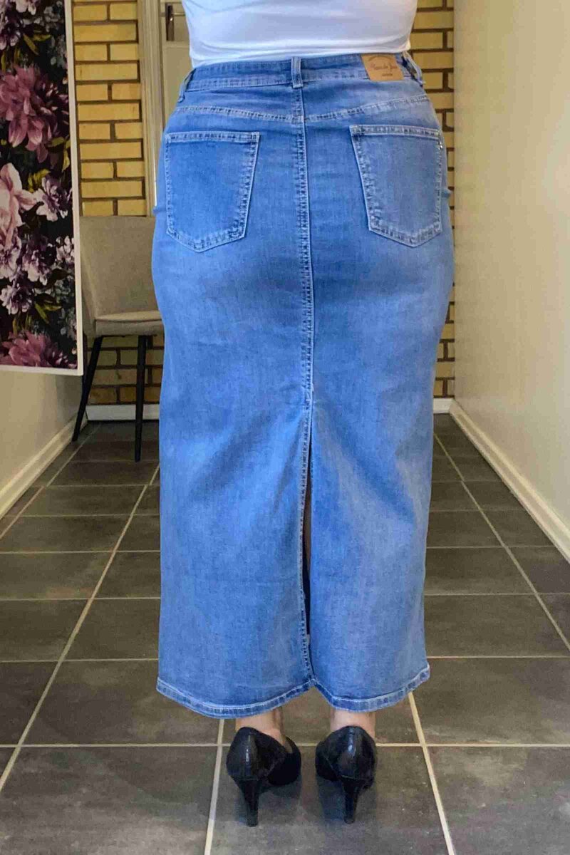 Place Du Jour Caroline Jeanskjol Dam Medium Blue Caramelle Fashion