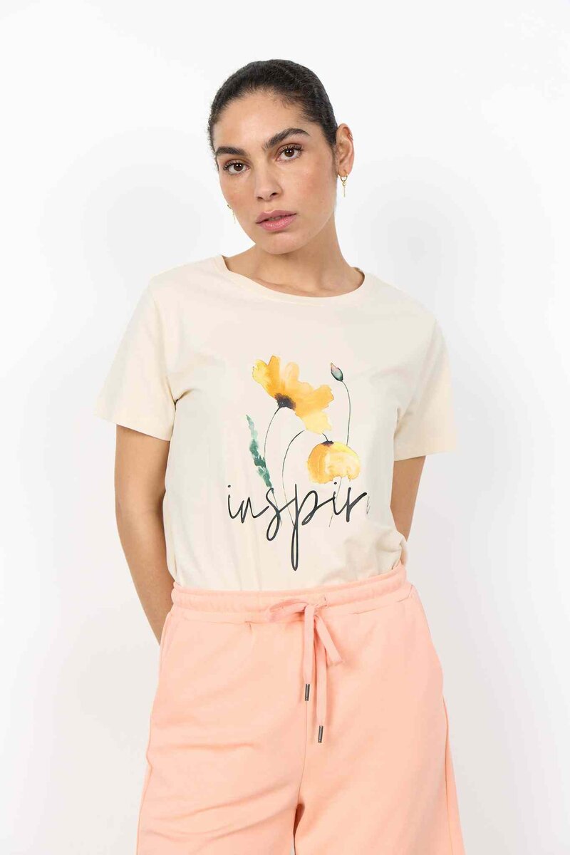 Rina 19 T-Shirt Dam Cream | Smilebutiken - Soyaconcept