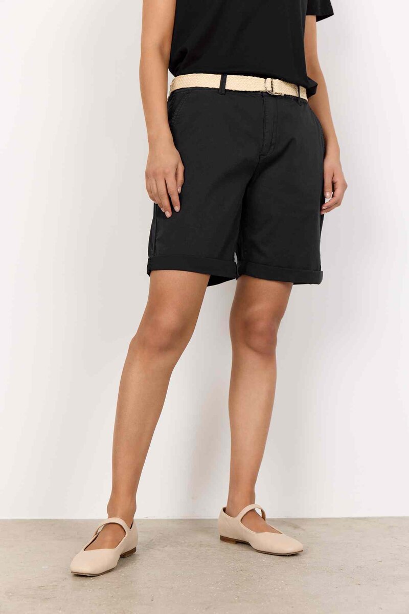 Rovena 1 Shorts With Belt Ladies Black | Smilebutiken - Soyaconcept