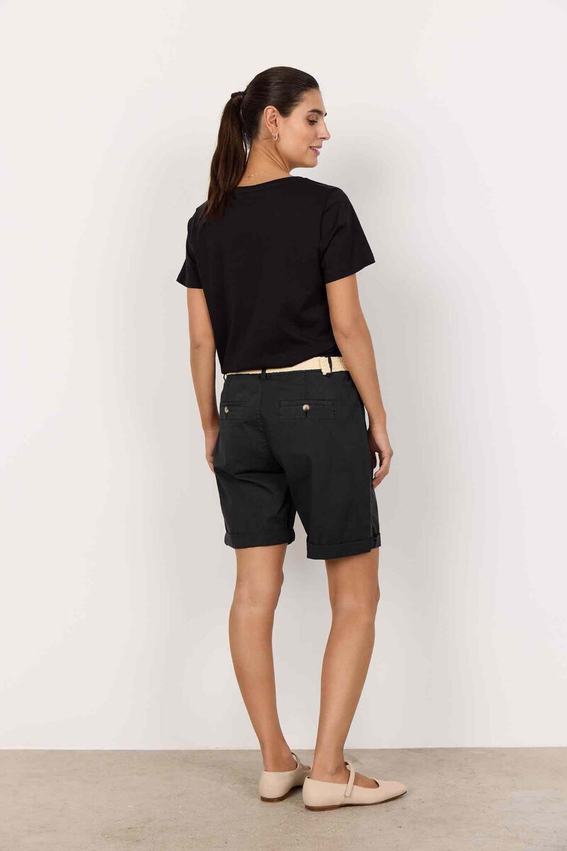 Rovena 1 Shorts With Belt Ladies Black | Smilebutiken - Soyaconcept