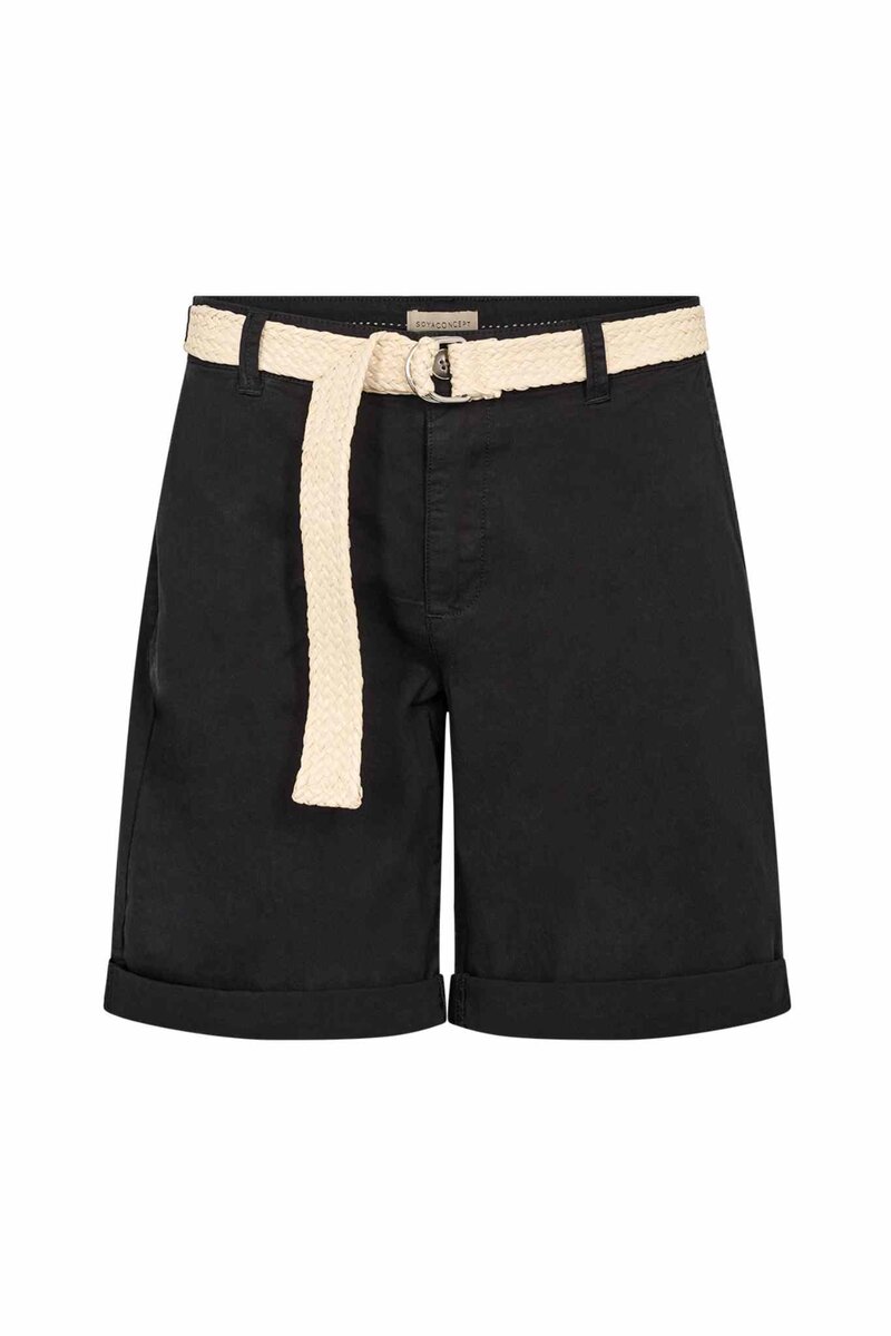 Rovena 1 Shorts With Belt Ladies Black | Smilebutiken - Soyaconcept