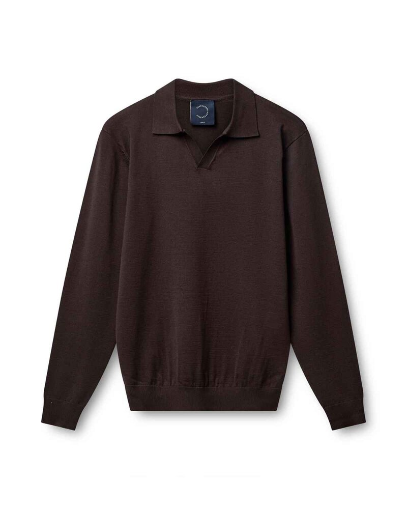 Rungsted Collared Sweater Men Brown Chocolate Chip | Smilebutiken - Copenhagen