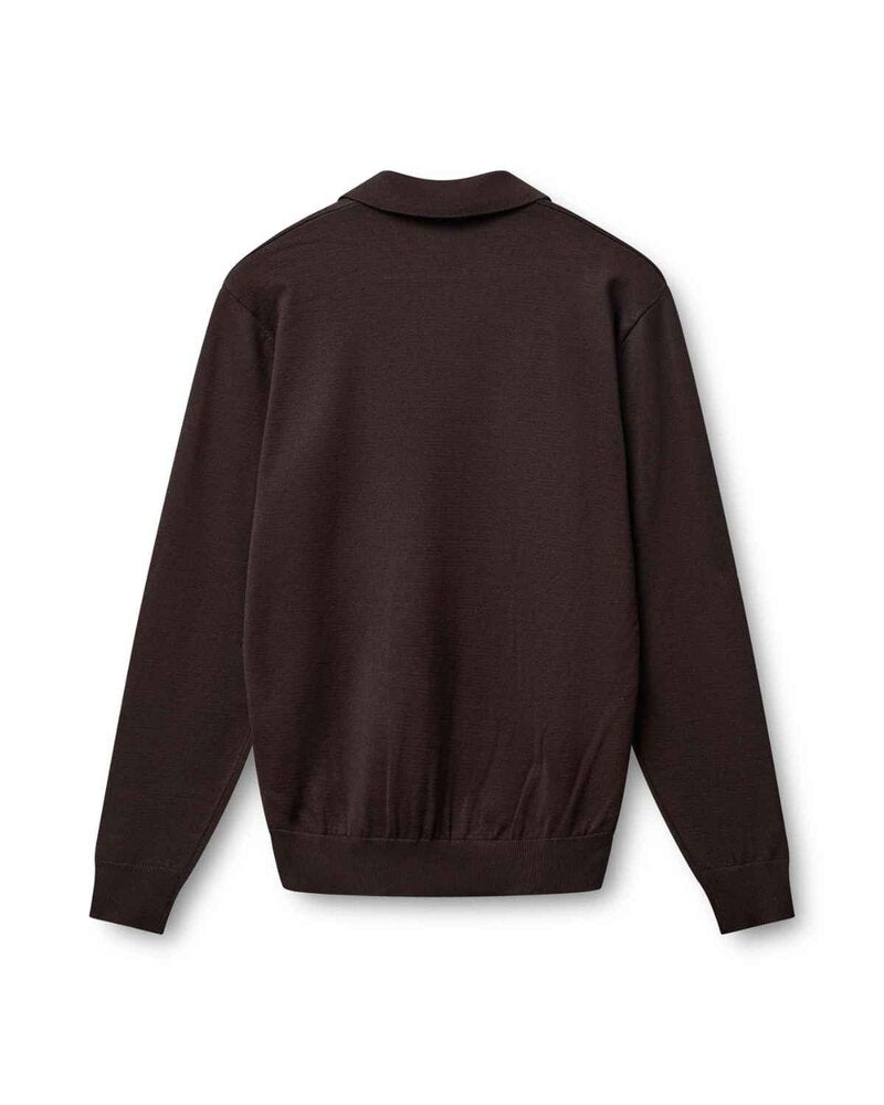 Rungsted Collared Sweater Men Brown Chocolate Chip | Smilebutiken - Copenhagen