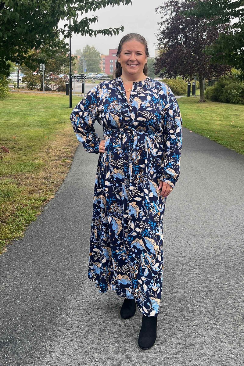 Abigail Women's Dress Blue Print NEW