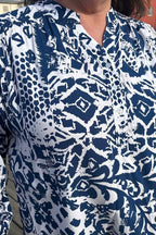 Eleanor 2 Tunic Women Blue Print NEW
