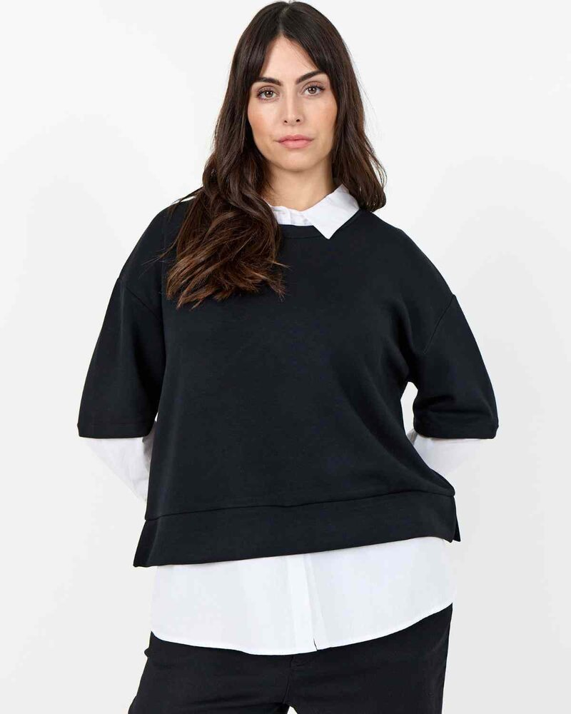 Sabina 114 Women's Sweater Black Combi | Smilebutiken - Wasabiconcept
