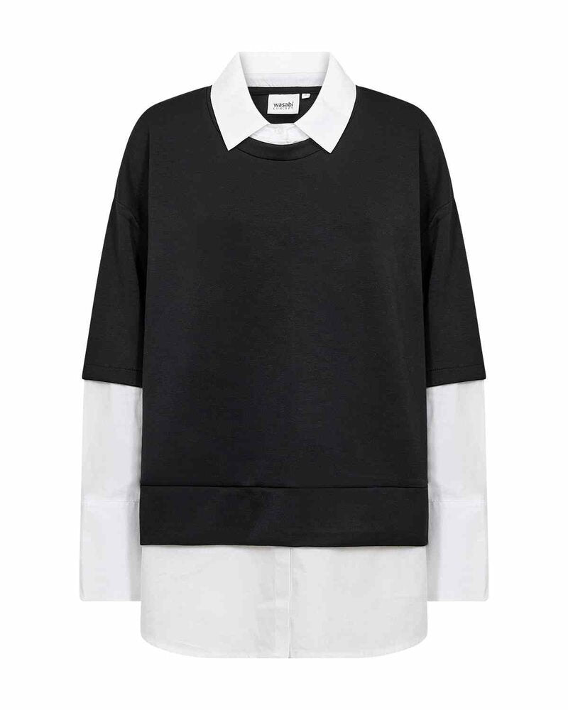 Sabina 114 Women's Sweater Black Combi | Smilebutiken - Wasabiconcept