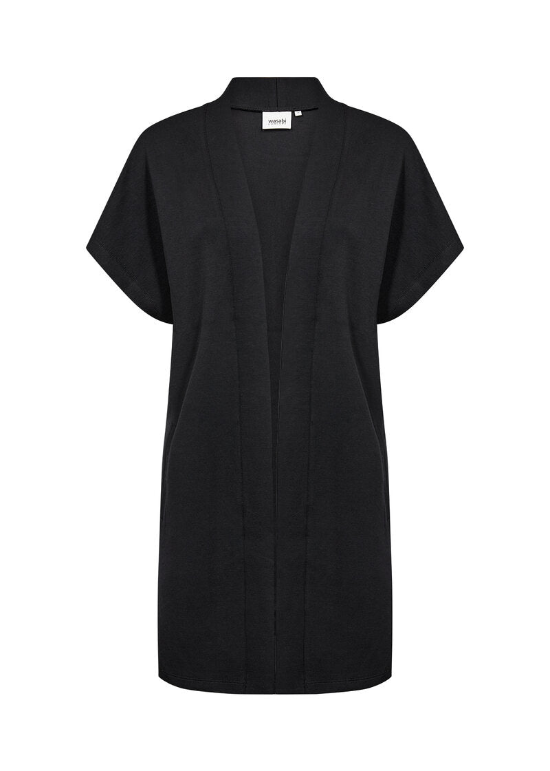 Sabina 44 Long Cardigan Women Black | Smilebutiken - Wasabiconcept