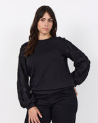 Sabina 126 Tröja Paljettärmar Dam Svart Black | Smilebutiken - Wasabiconcept