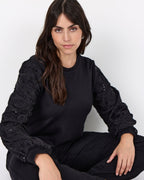 Sabina 126 Tröja Paljettärmar Dam Svart Black | Smilebutiken - Wasabiconcept