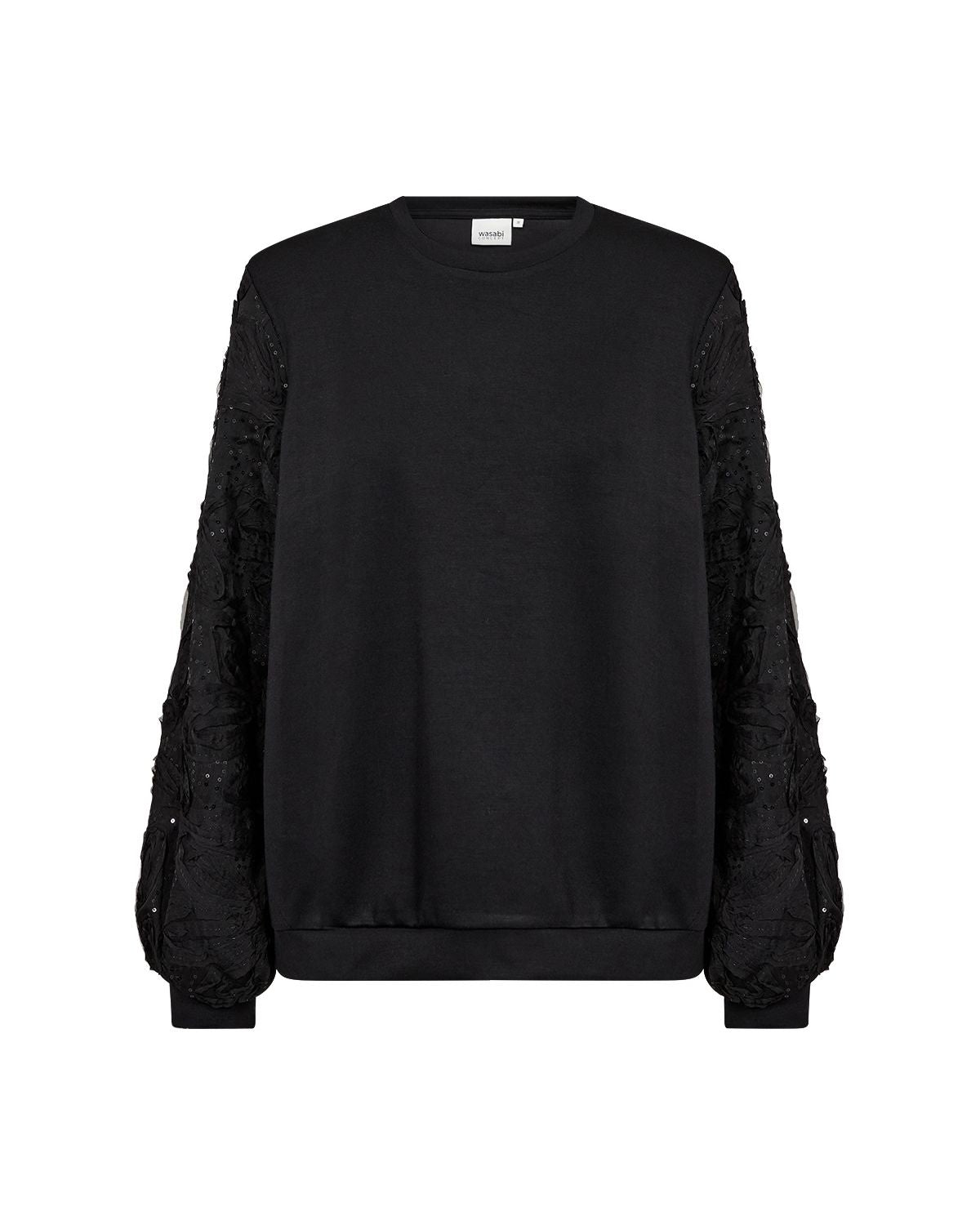Sabina 126 Tröja Paljettärmar Dam Svart Black | Smilebutiken - Wasabiconcept