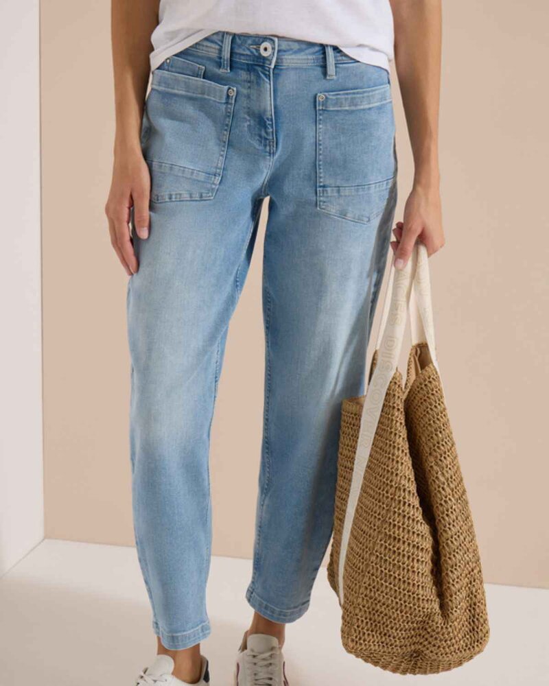 Scarlett Barrel Jeans Dam Light Blue Used Wash | Smilebutiken - Cecil