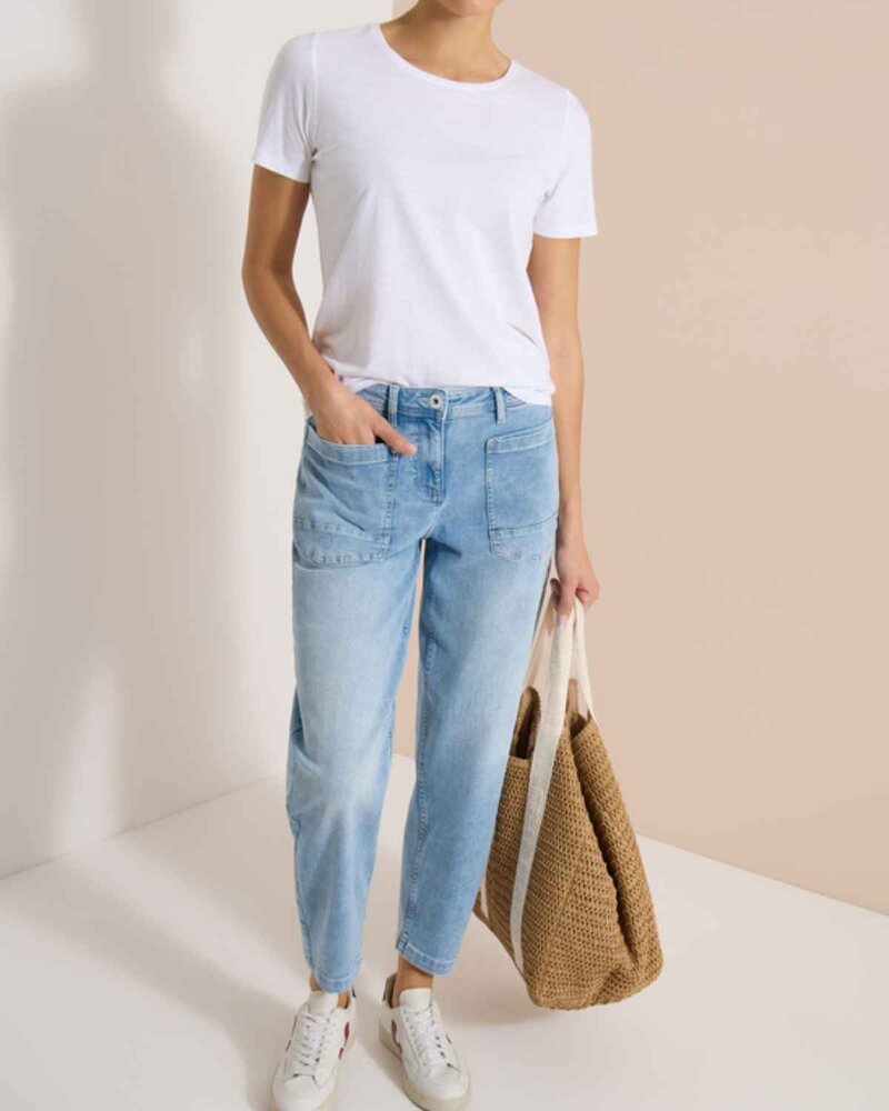 Scarlett Barrel Jeans Dam Light Blue Used Wash | Smilebutiken - Cecil