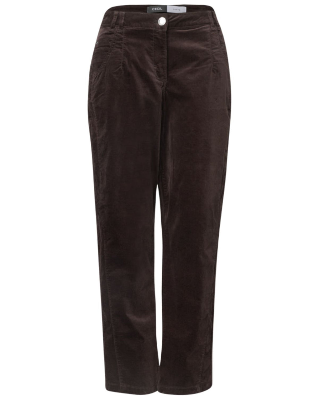 Scarlett Barrel Byxa Washed Velvet Dam Truffle Brown | Smilebutiken - Cecil