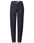 Scarlett Barrel Jeans Dam Mörkblå Randiga Rinsed Wash | Smilebutiken - Cecil