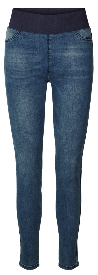 Shantal PA Denim Byxa Hög Midja Dam Mellanblå - Freequent