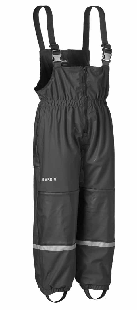 Lined Rain Trousers Kids Junior 80-170+ Black Slaskis