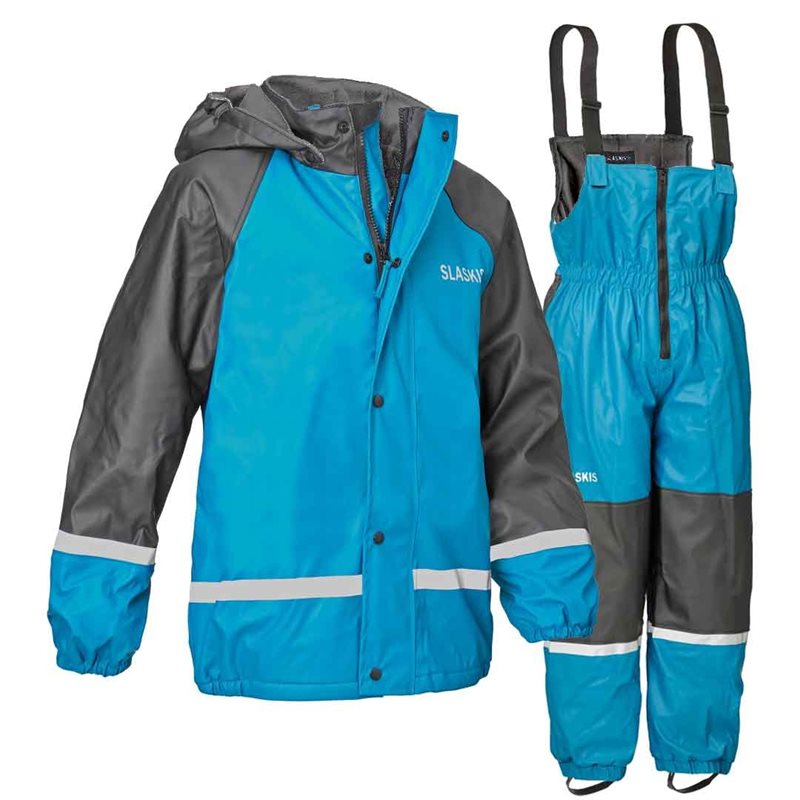 Lined Rain Set Children Junior 110-170+ Petrol Slaskis