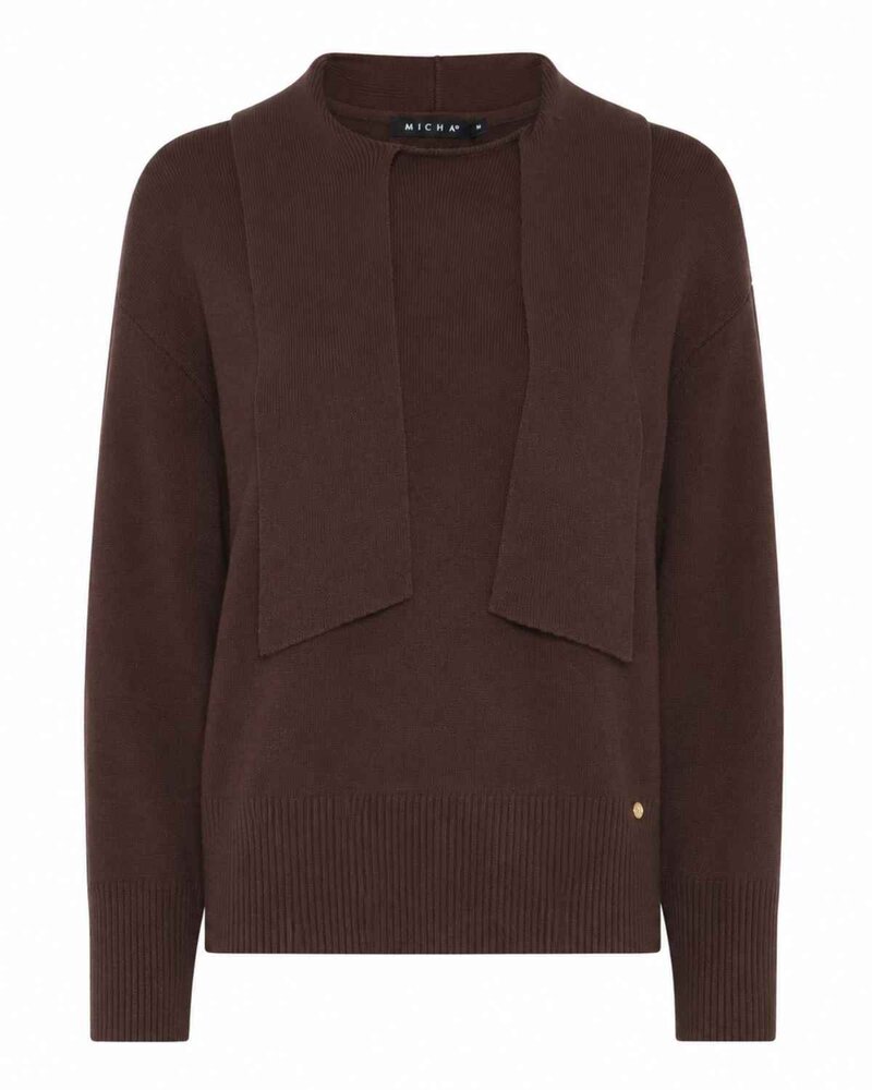 Sloane Pullover Med Halsknyt Dam Brown | Smilebutiken - Micha
