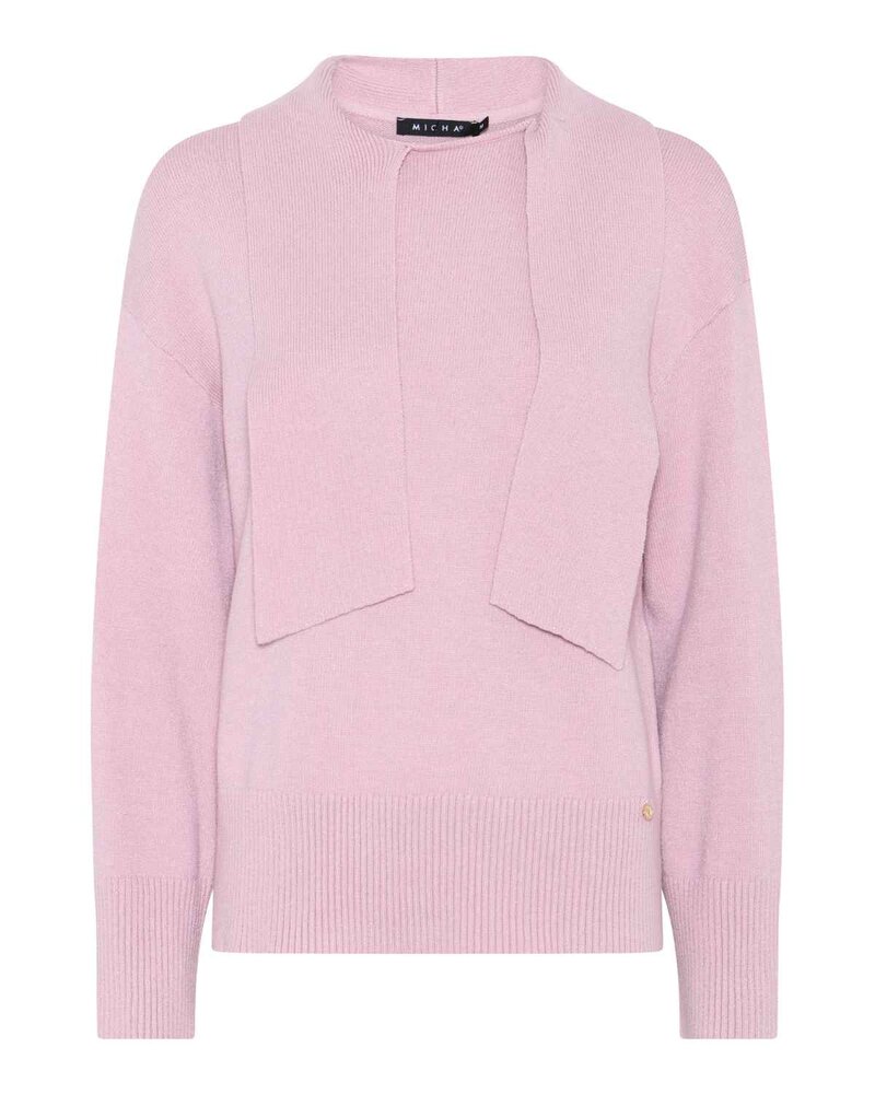 Sloane Pullover With Neck Tie Ladies Misty Rose | Smilebutiken - Micha