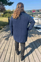 Como Long Cardigan Women Dark Navy Soulmate