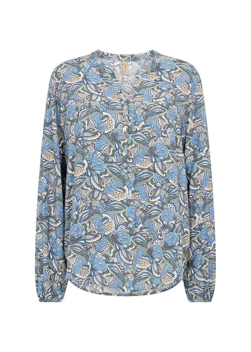 Adine Blouse Women Crystal Blue Combi Soyaconcept