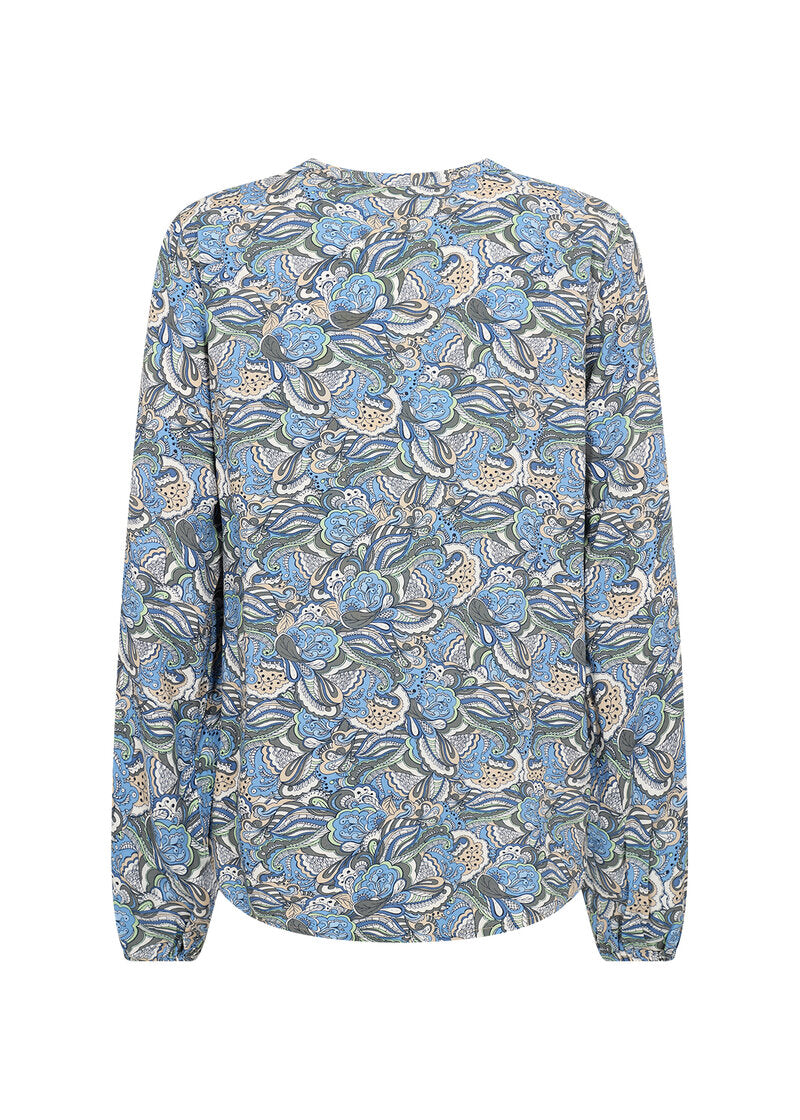 Adine Blouse Women Crystal Blue Combi Soyaconcept