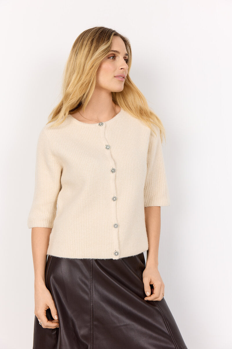 Avalon 2 Cardigan Ladies Cream Melange Soyaconcept