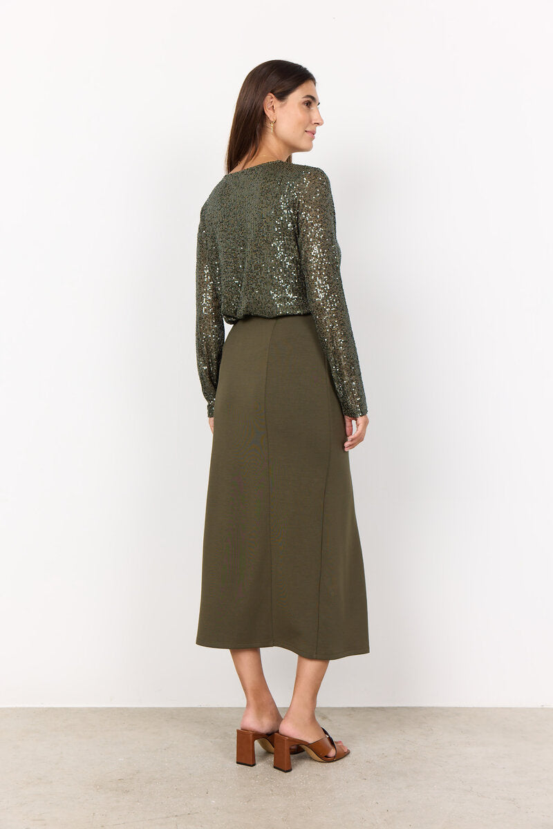 Banu 204 Skirt Women Dark Olive Soyaconcept