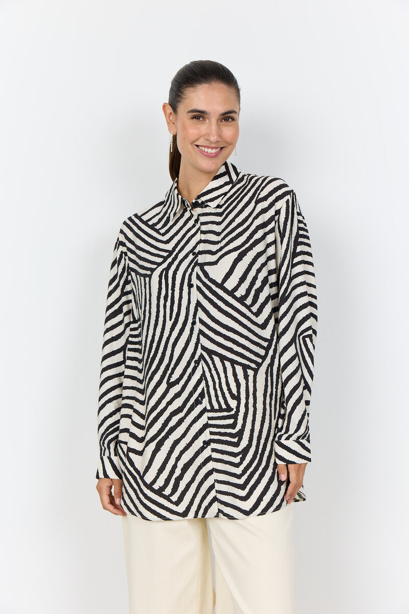 Becca 2 Shirt Women Black Combi Soyaconcept