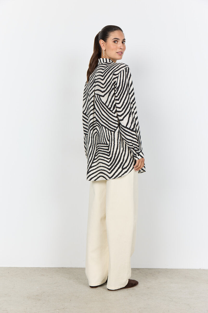Becca 2 Shirt Women Black Combi Soyaconcept