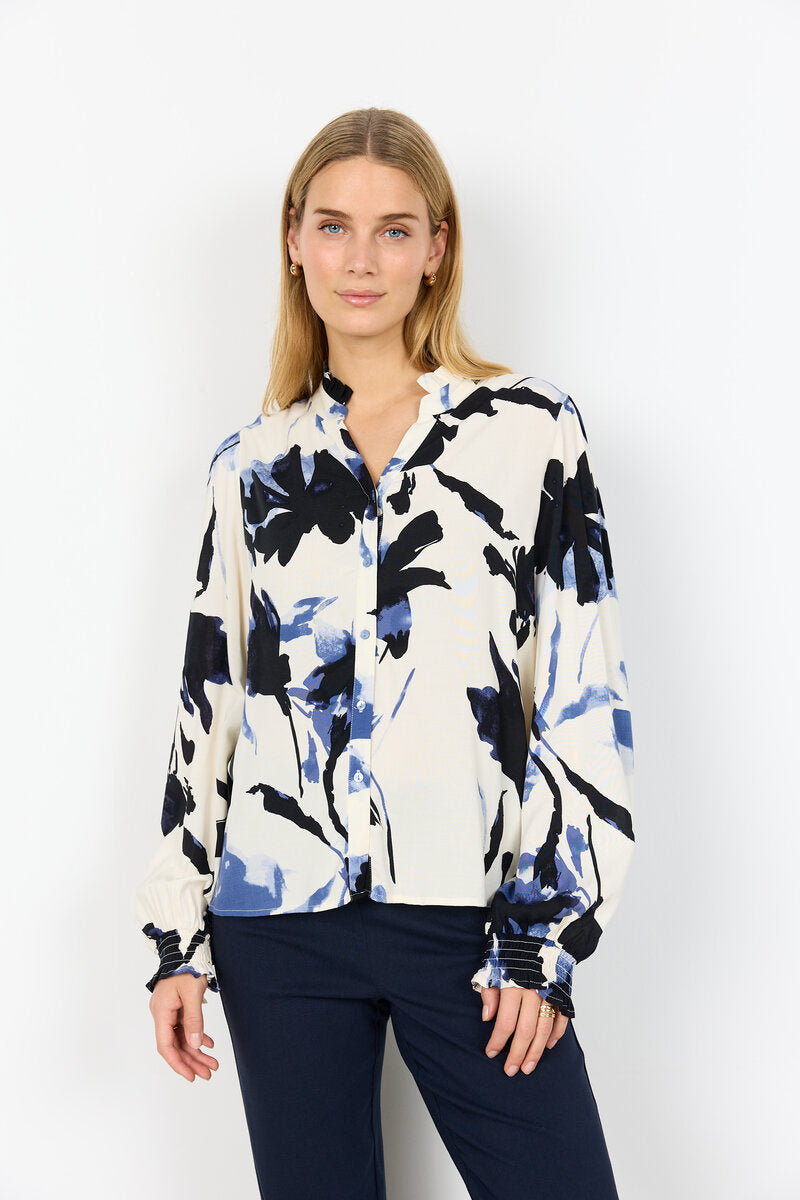 Leg 1 Blouse Women Navy Combi Soyaconcept