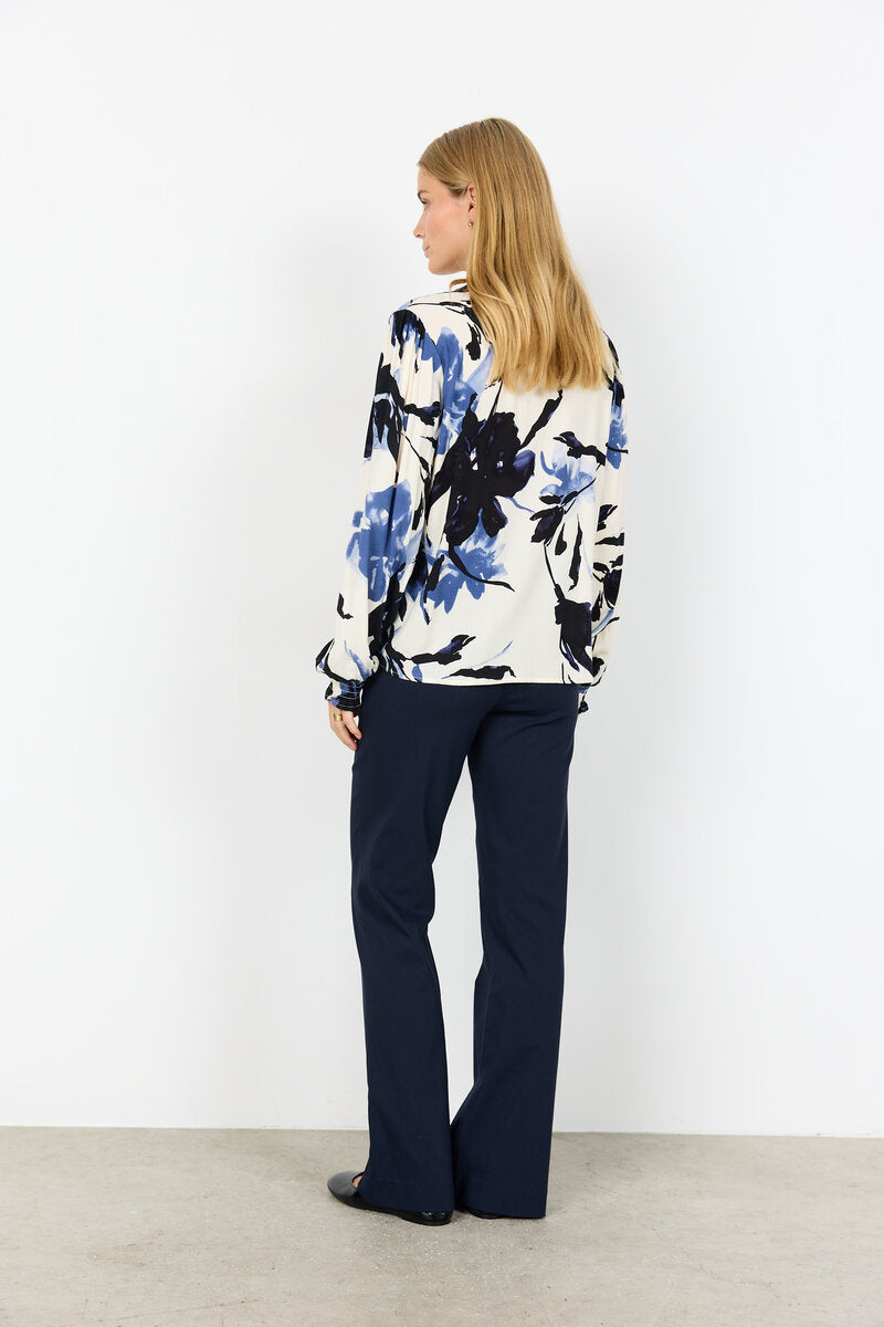 Leg 1 Blouse Women Navy Combi Soyaconcept