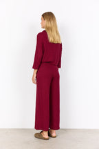 Biara 74 Byxa Dam Dark Red Melange Soyaconcept