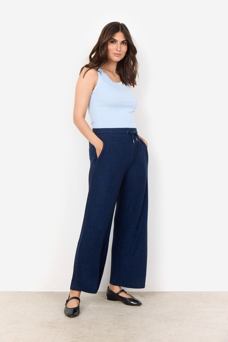 Biara 74 Trousers Women Navy Melange Soyaconcept