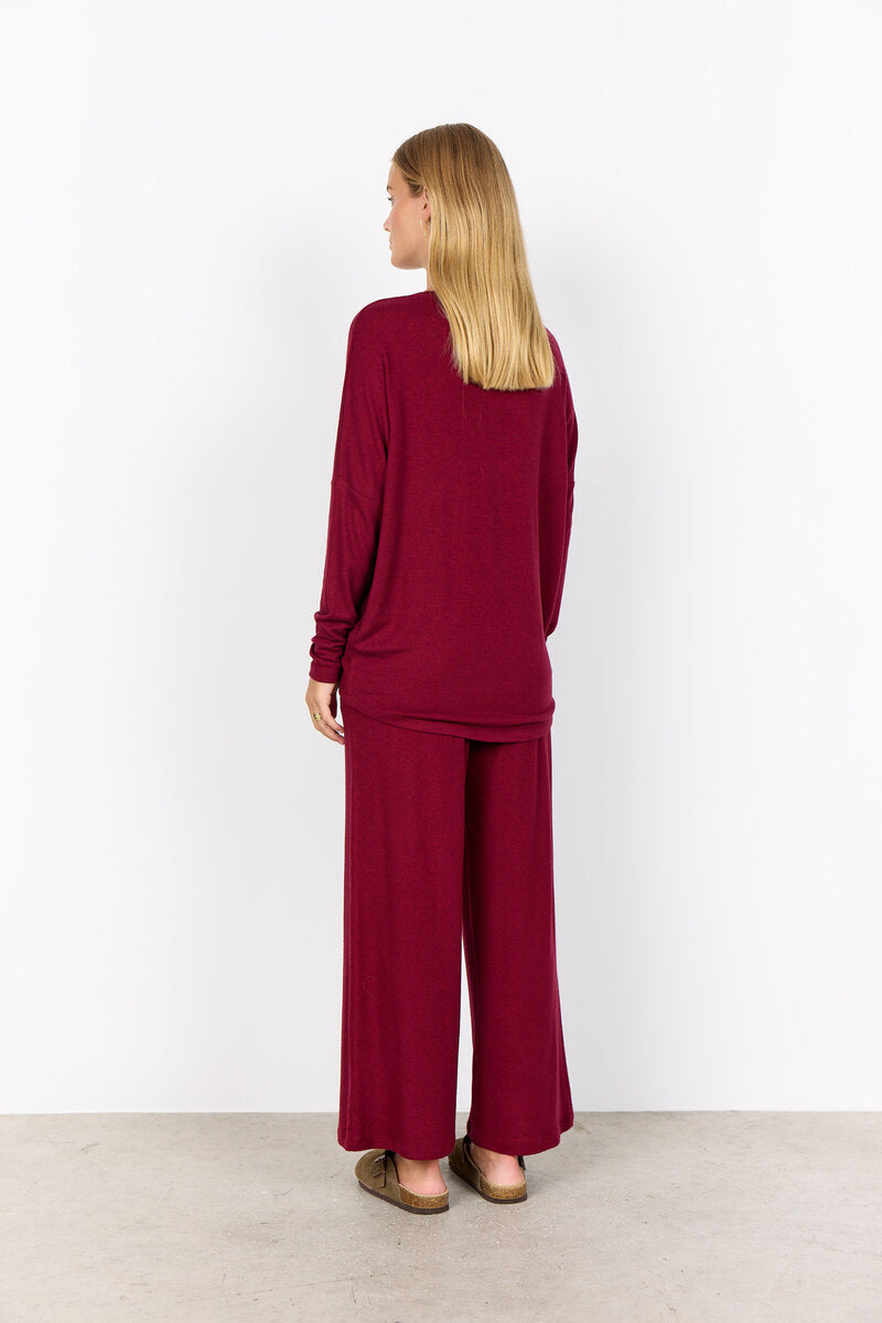 Biara Tröja Dam Dark Red Melange Soyaconcept