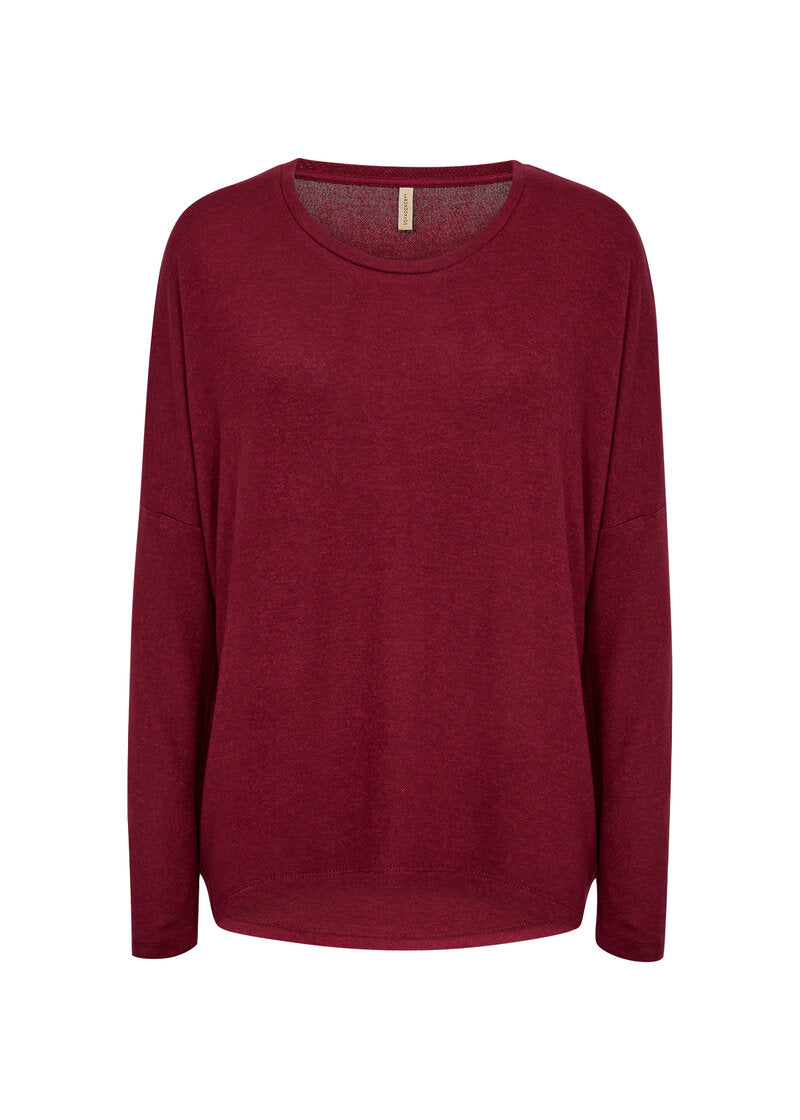Biara Tröja Dam Dark Red Melange Soyaconcept