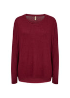 Biara Tröja Dam Dark Red Melange Soyaconcept