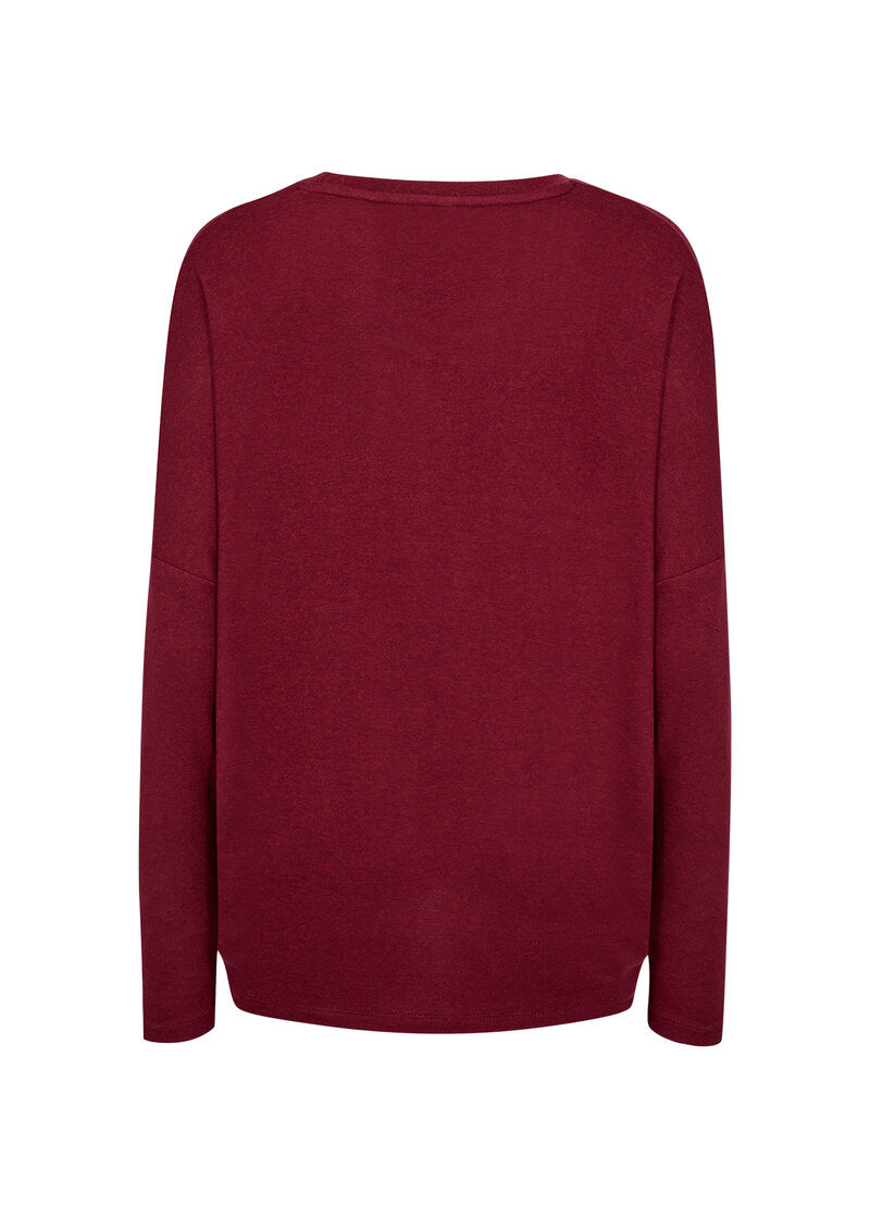 Biara Tröja Dam Dark Red Melange Soyaconcept