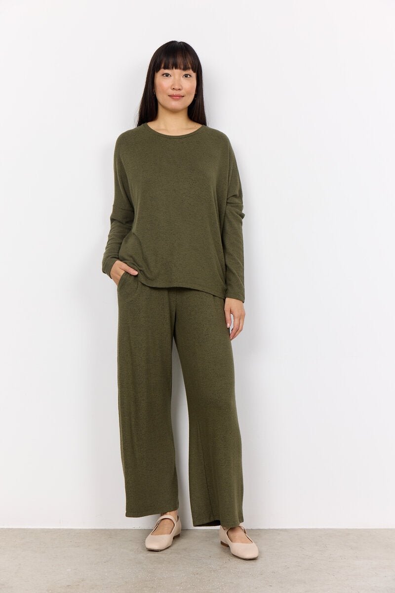Biara Tröja Dam Olive Melange Soyaconcept