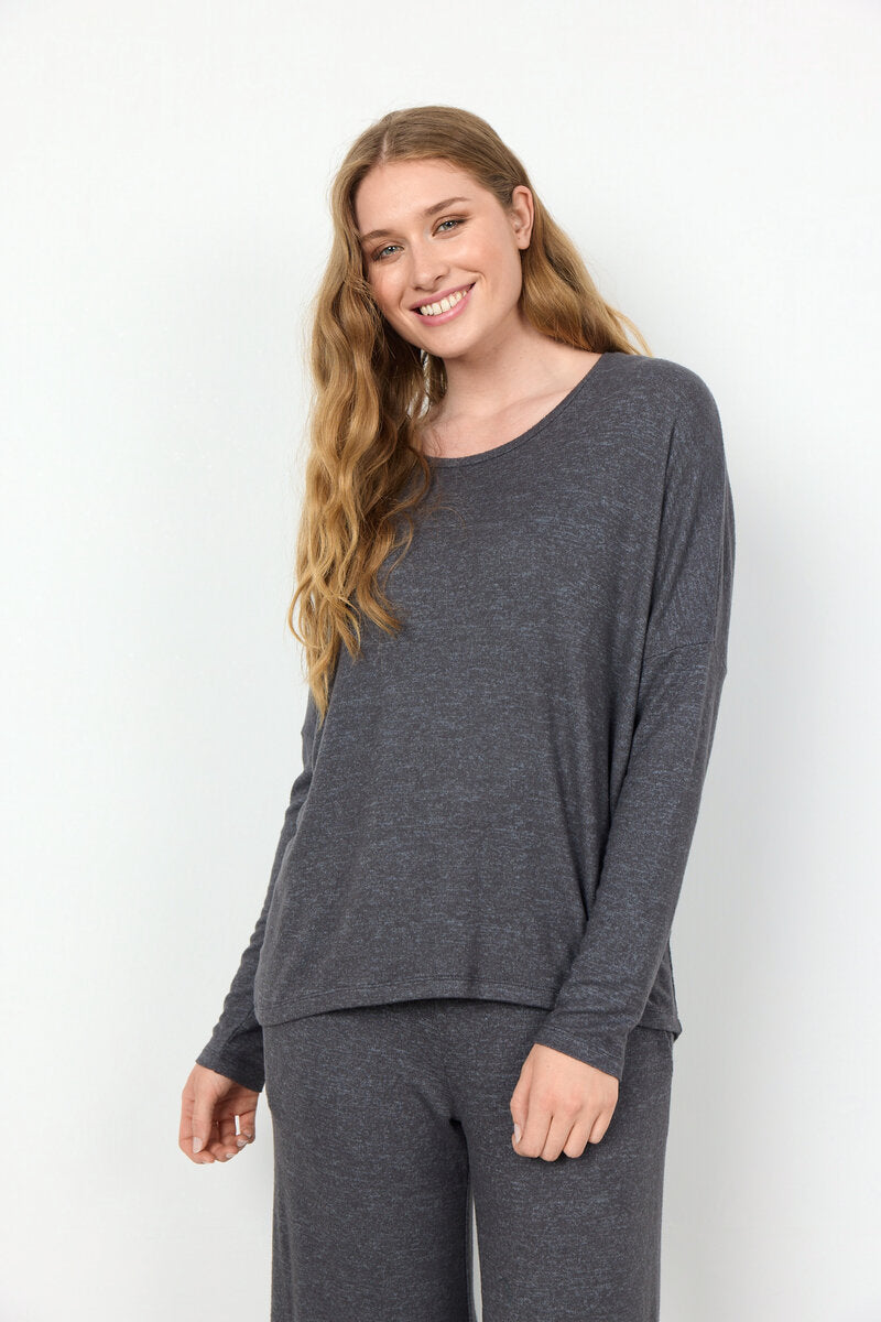 Biara Tröja Dam Shadow Grey Melange Soyaconcept