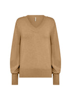 Dollie 738 V-ringad Pullover Dam Desert Brown Melange Soyaconcept
