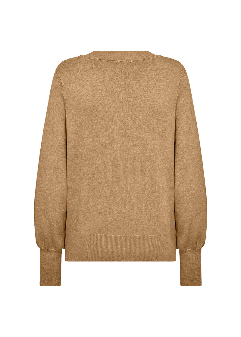 Dollie 738 V-ringad Pullover Dam Desert Brown Melange Soyaconcept