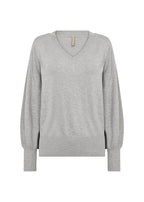 Dollie 738 V-ringad Pullover Dam Light Grey Melange Soyaconcept
