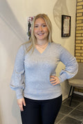 Dollie 738 V-ringad Pullover Dam Light Grey Melange Soyaconcept